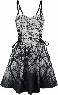 "Forest Dress" Medium-lengte Jurk Zwart Van Vixxsin