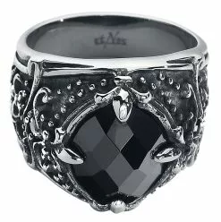 "Black Diamond" Ring Zwart-zilverkleurig Van EtNox Hard And Heavy