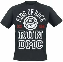"Collegiate - King Of Rock 1985" T-shirt Zwart Van Run DMC