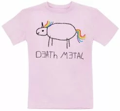 Brandfun Tierisch "Kids - Death Metal Unicorn" T-shirt Lichtroze Van Tierisch