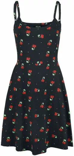 "Sweet Cherry Dress" Medium-lengte Jurk Zwart Van Pussy Deluxe