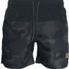 "Block Swim Shorts" Zwembroek Dark Camo-zwart Van Urban Classics