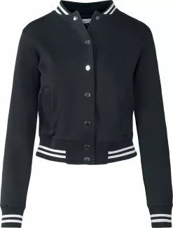 "Ladies College Sweat Jacket" Collegejas Zwart-wit Van Urban Classics