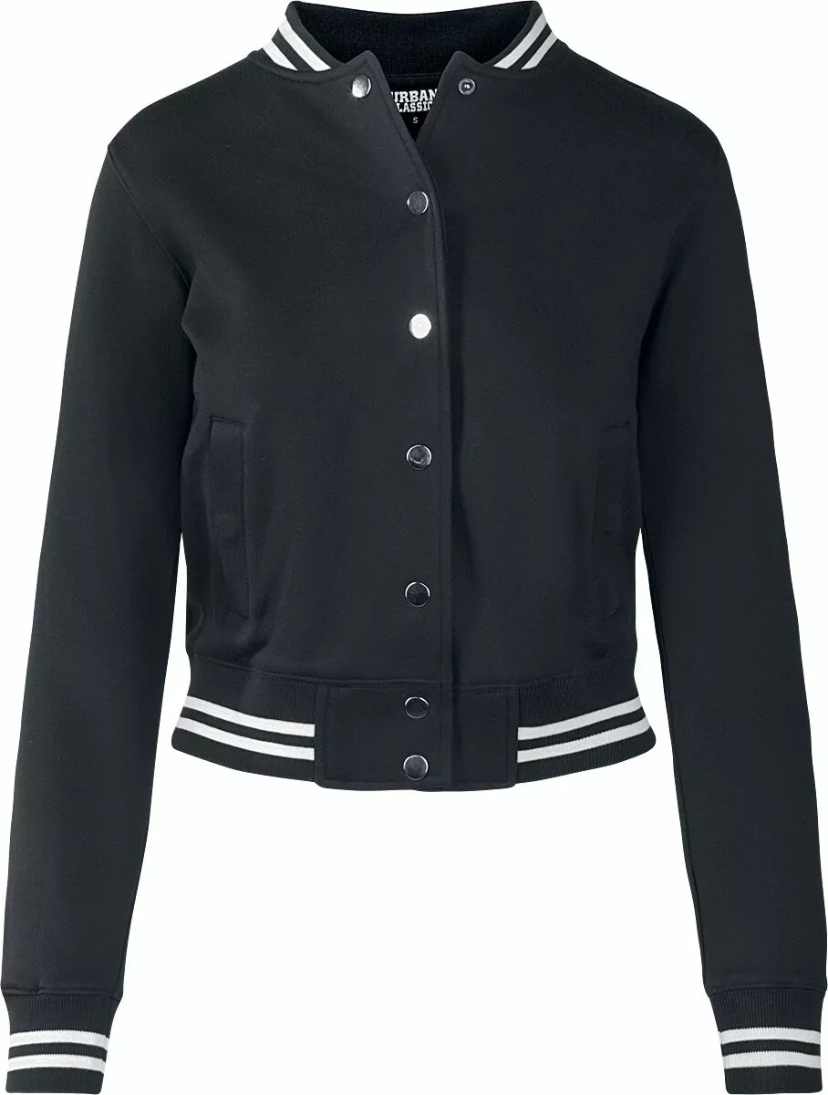 "Ladies College Sweat Jacket" Collegejas Zwart-wit Van Urban Classics