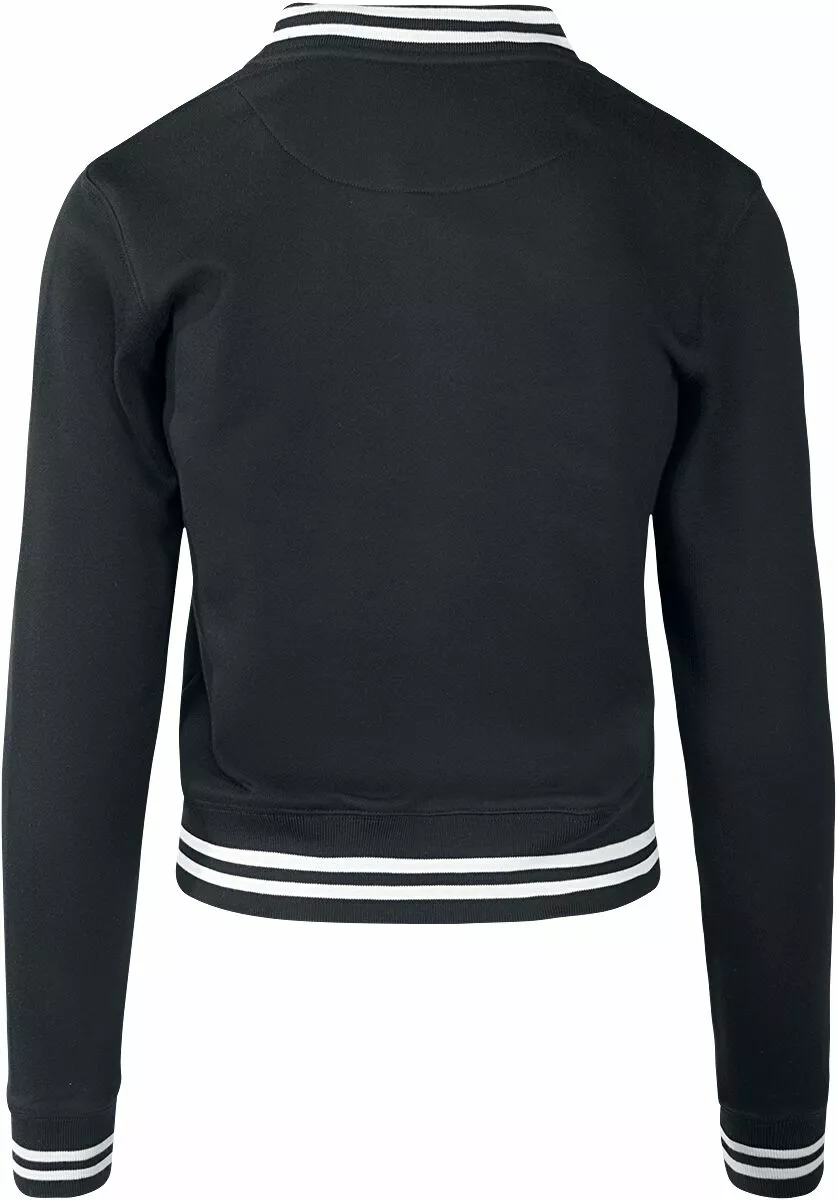 "Ladies College Sweat Jacket" Collegejas Zwart-wit Van Urban Classics - Afbeelding 2