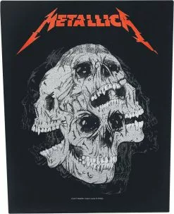 "Skulls" Patch Zwart-rood-grijs Van Metallica