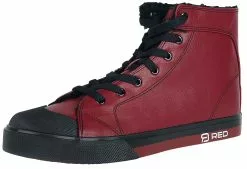 "Walk The Line" Sneakers High Donkerrood Van RED By EMP