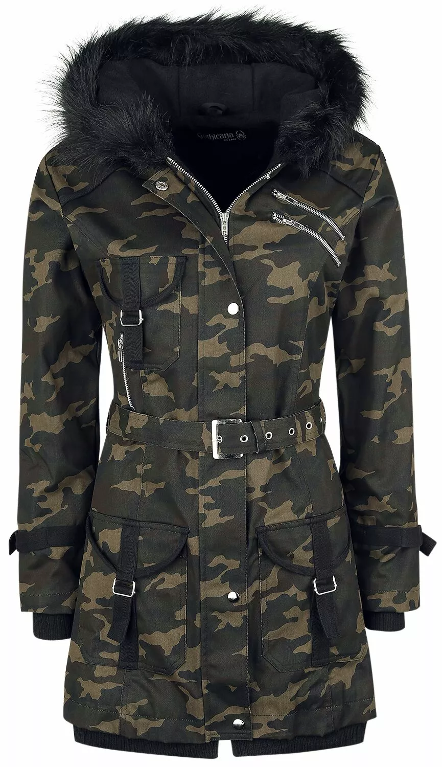 "Multi Pocket Jacket" Winterjas Camouflage Van Gothicana By EMP
