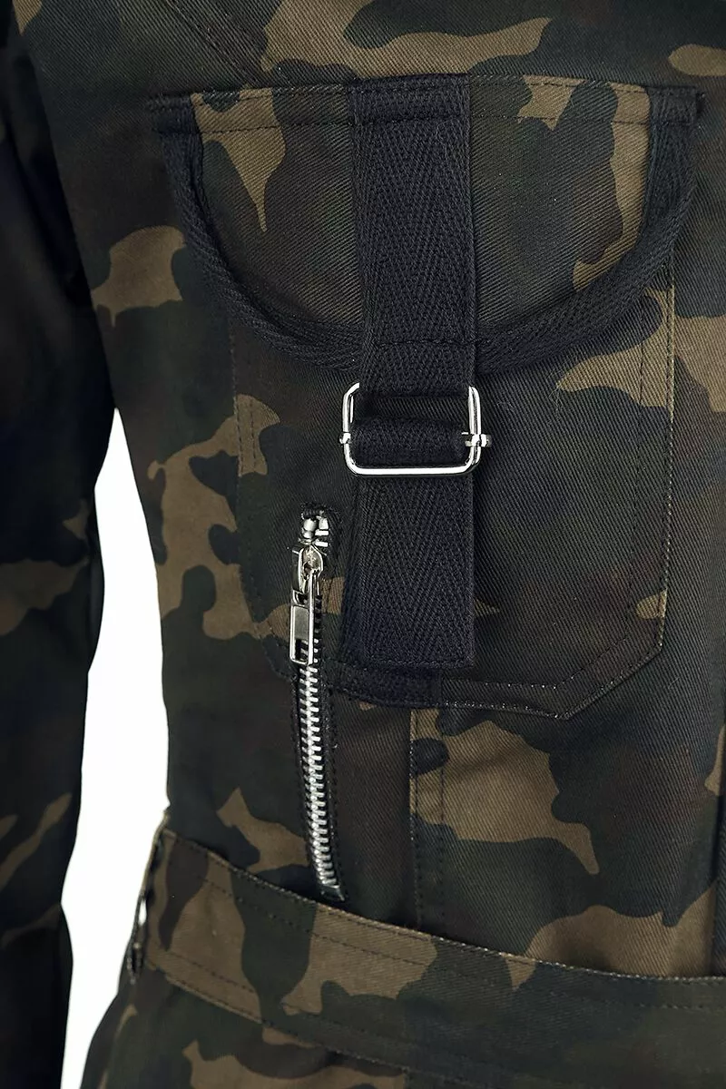 "Multi Pocket Jacket" Winterjas Camouflage Van Gothicana By EMP - Afbeelding 3