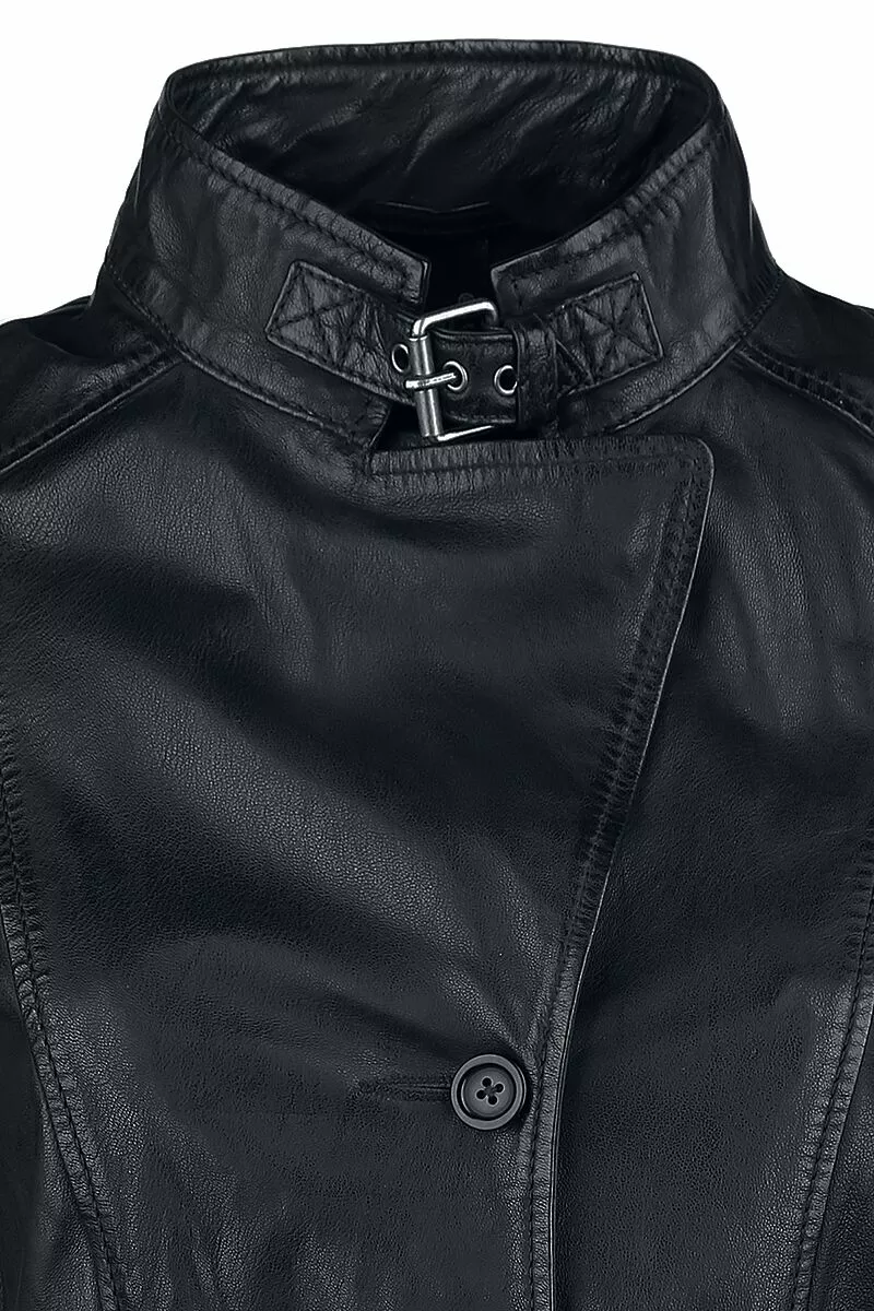 "GWAyleen" Lederen Jas Zwart Van Gipsy - Afbeelding 4