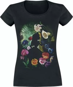 "Black Flower" T-shirt Zwart Van Alice In Wonderland