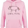 Brandfun Death Metal "Death Metal" Trui Met Capuchon Lichtroze Van Death Metal