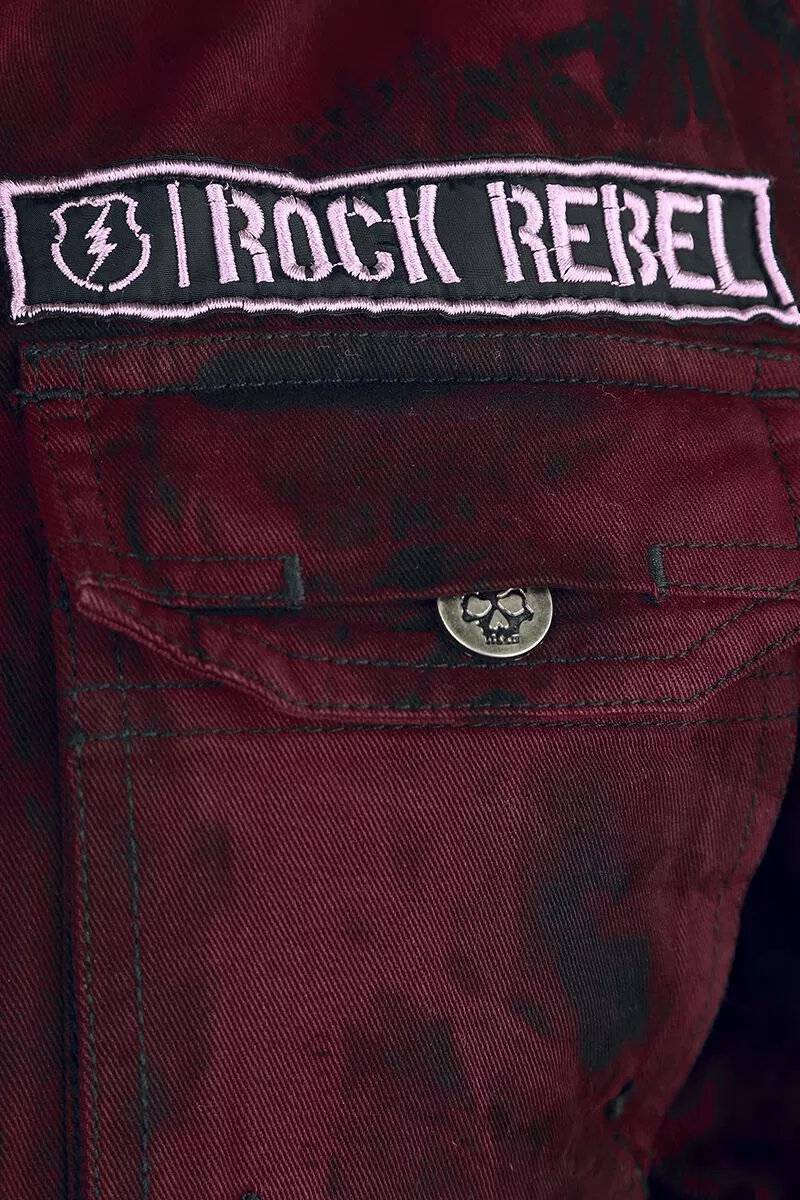 "Ladies Field Jacket" Winterjas Rood Van Rock Rebel By EMP - Afbeelding 5