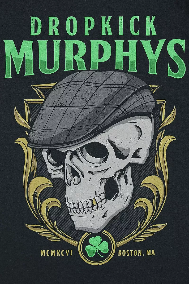 "Skelly Skull" T-shirt Zwart Van Dropkick Murphys - Afbeelding 3