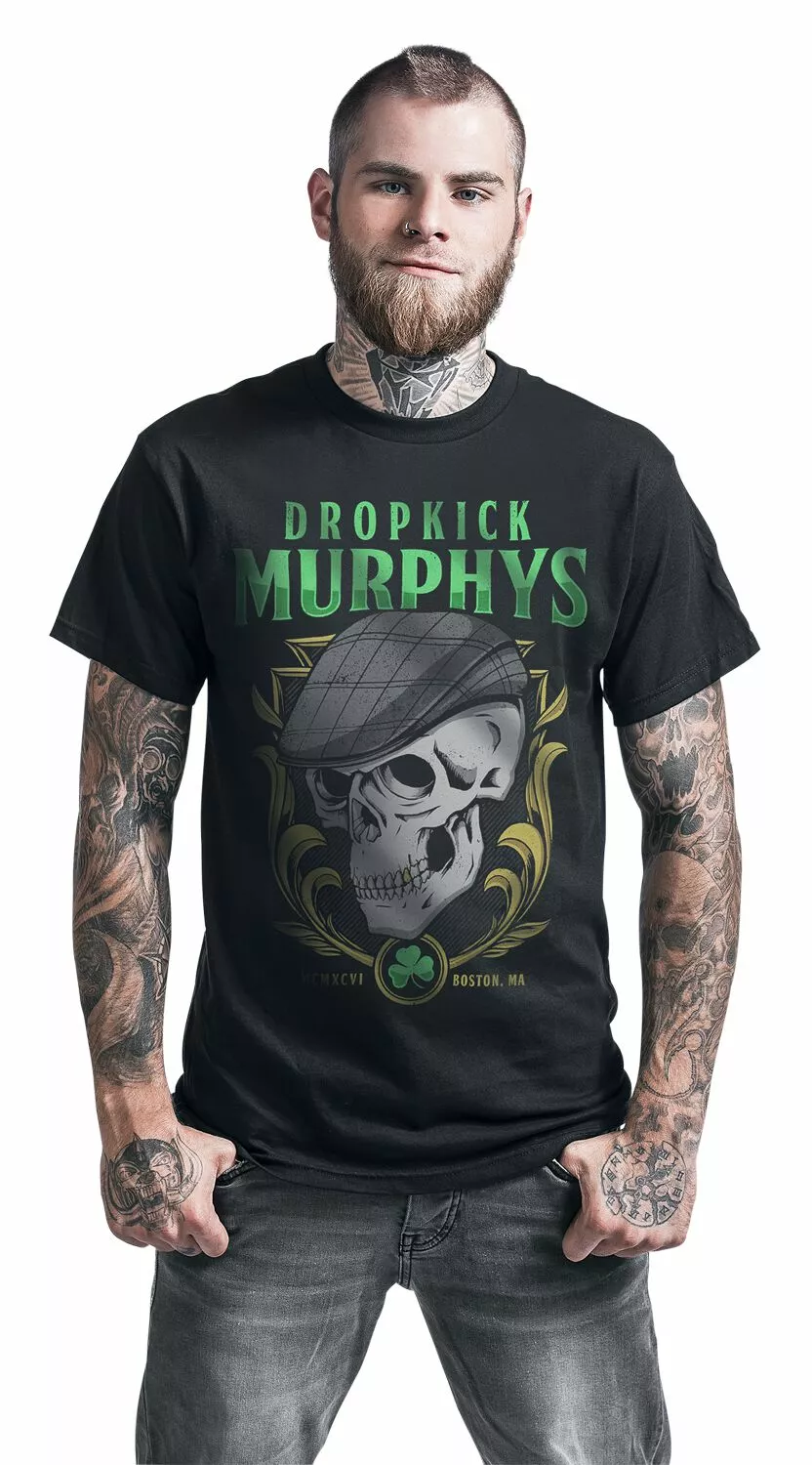 "Skelly Skull" T-shirt Zwart Van Dropkick Murphys - Afbeelding 4