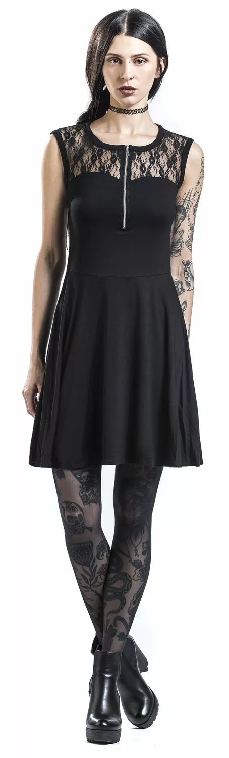 "Woman's Dress Lilly" Korte Jurk Zwart Van Outer Vision - Afbeelding 4