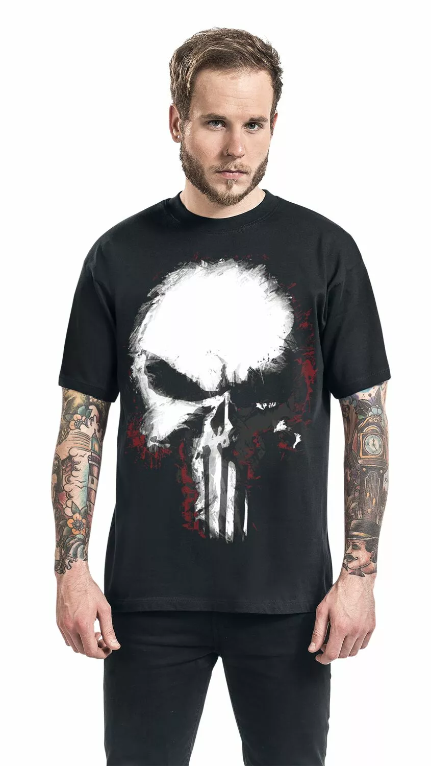 "Shattered Skull" T-shirt Zwart Van The Punisher - Afbeelding 4