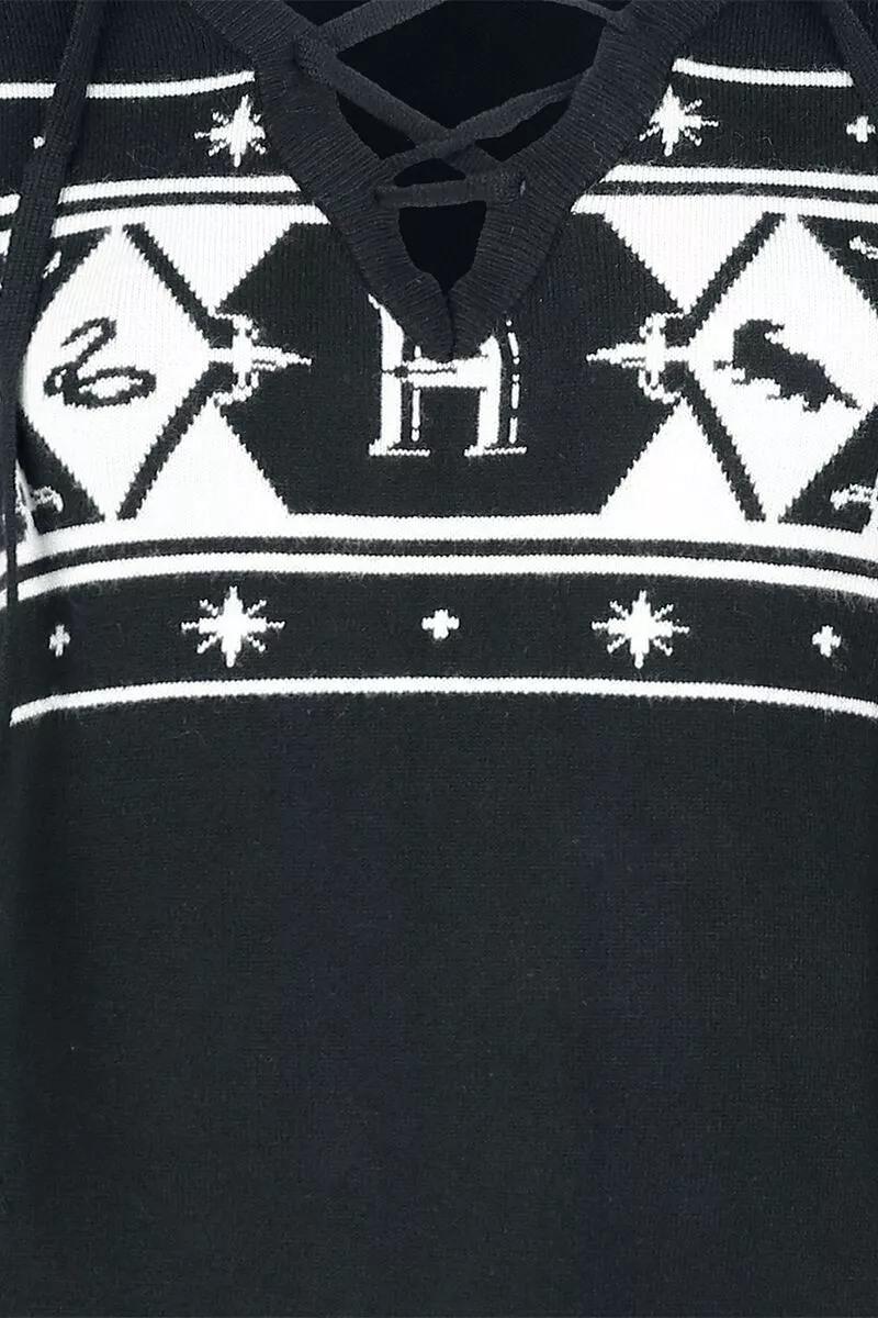 "Hogwarts" Gebreide Trui Zwart-wit Van Harry Potter - Afbeelding 3