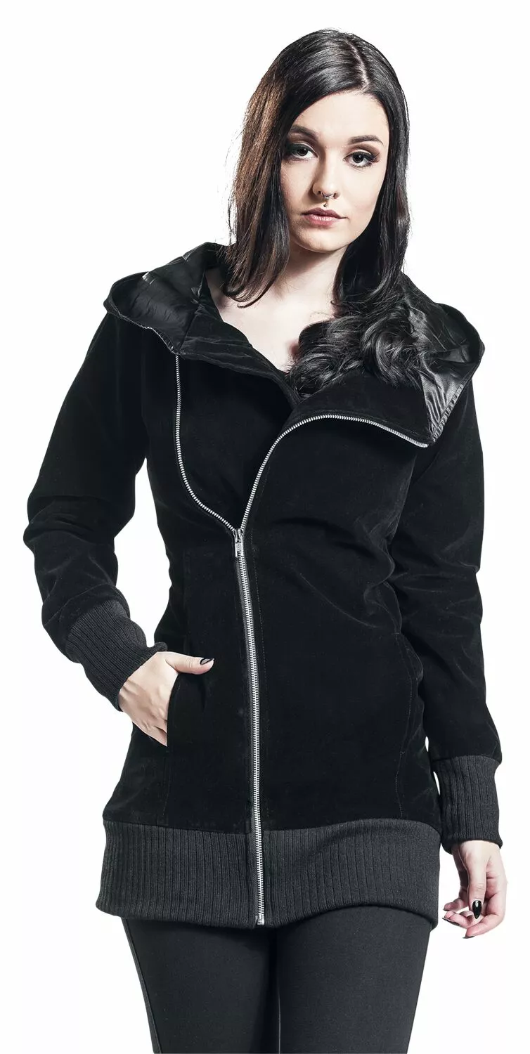 "Zalava" Tussenseizoensjas Zwart Van Gothicana By EMP - Afbeelding 7