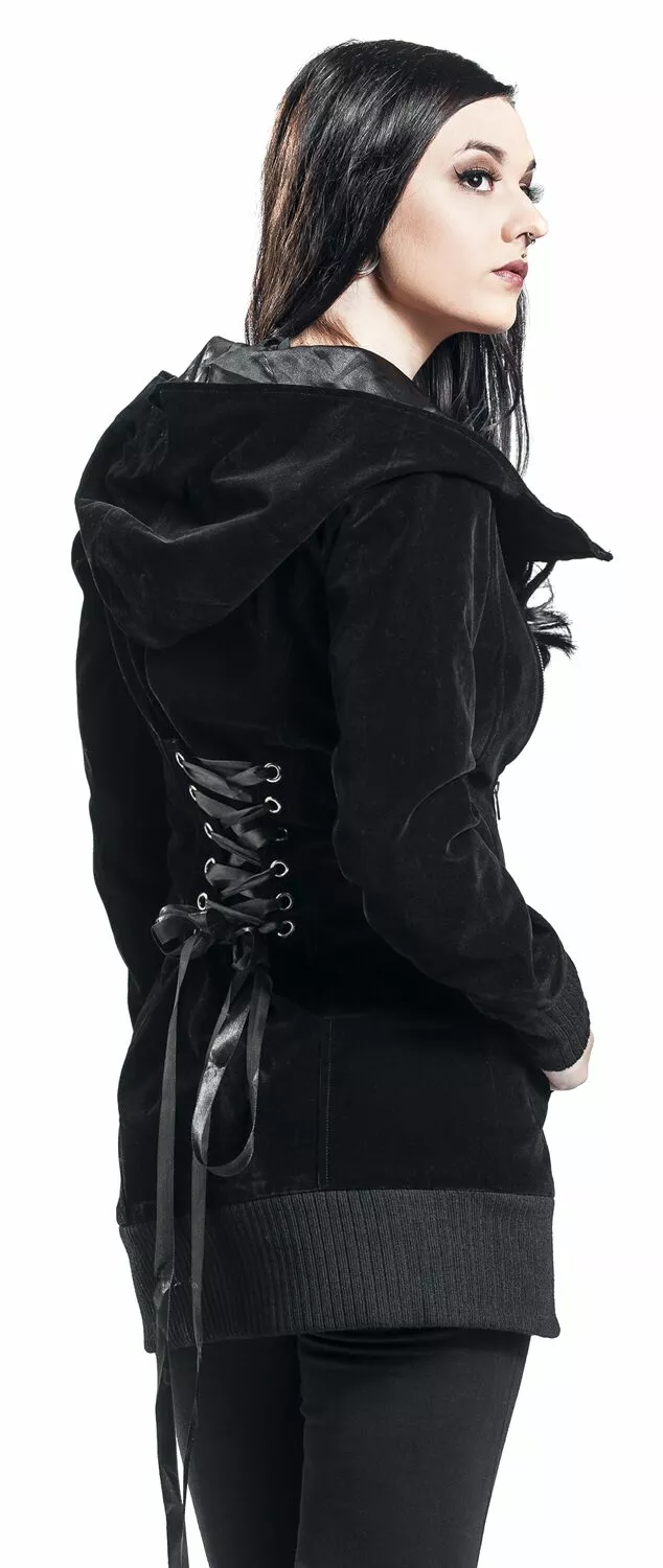 "Zalava" Tussenseizoensjas Zwart Van Gothicana By EMP - Afbeelding 8