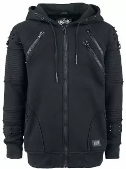 "Black Chrome Hood" Vest Met Capuchon Zwart Van Vixxsin