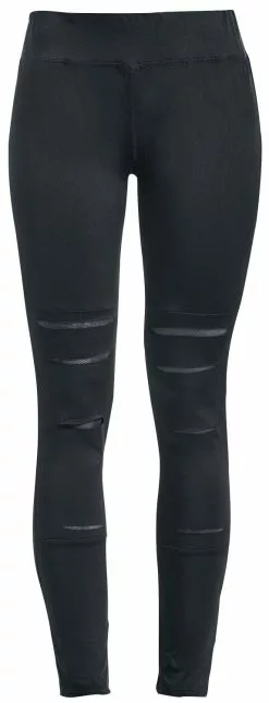 "Leggings With Lace Insert" Leggings Zwart Van Rotterdamned