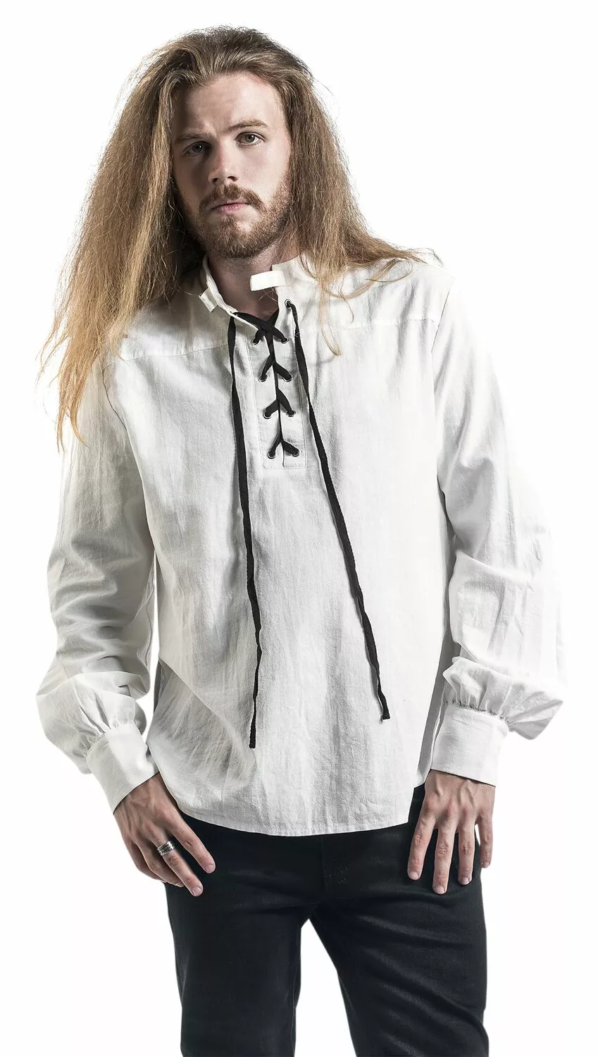 "Overhemd Met Veters" Shirt Gebroken Wit Van Banned Alternative - Afbeelding 5