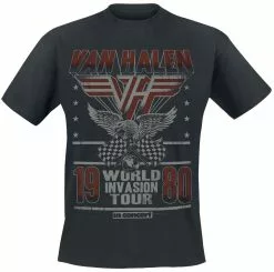 "World Invasion Tour 1980" T-shirt Zwart Van Van Halen