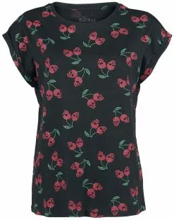 "Ladies Extended Shoulder Tee" T-shirt Zwart Van Rock Rebel By EMP