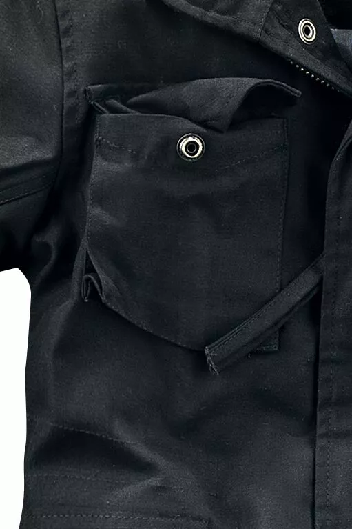 "Kids' M65 Standard Jacket" Jas Zwart Van Brandit - Afbeelding 3