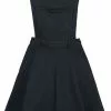 "Dakota Pinafore Dress" Medium-lengte Jurk Zwart Van Hell Bunny