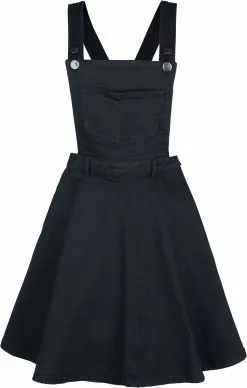 "Dakota Pinafore Dress" Medium-lengte Jurk Zwart Van Hell Bunny
