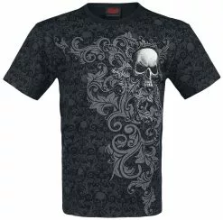 "Skull Scroll" T-shirt Zwart Van Spiral