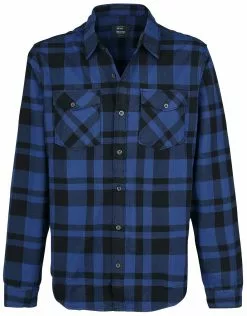 "Austin Shirt" Flanellen Overhemd Blauw-zwart Van Vintage Industries