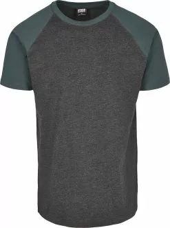 "Raglan Contrast Tee" T-shirt Antraciet-groen Van Urban Classics