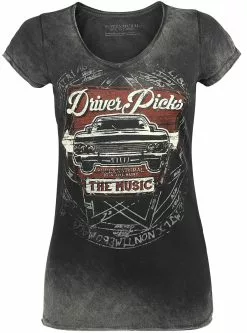 "Driver Picks The Music" T-shirt Grijs Van Supernatural