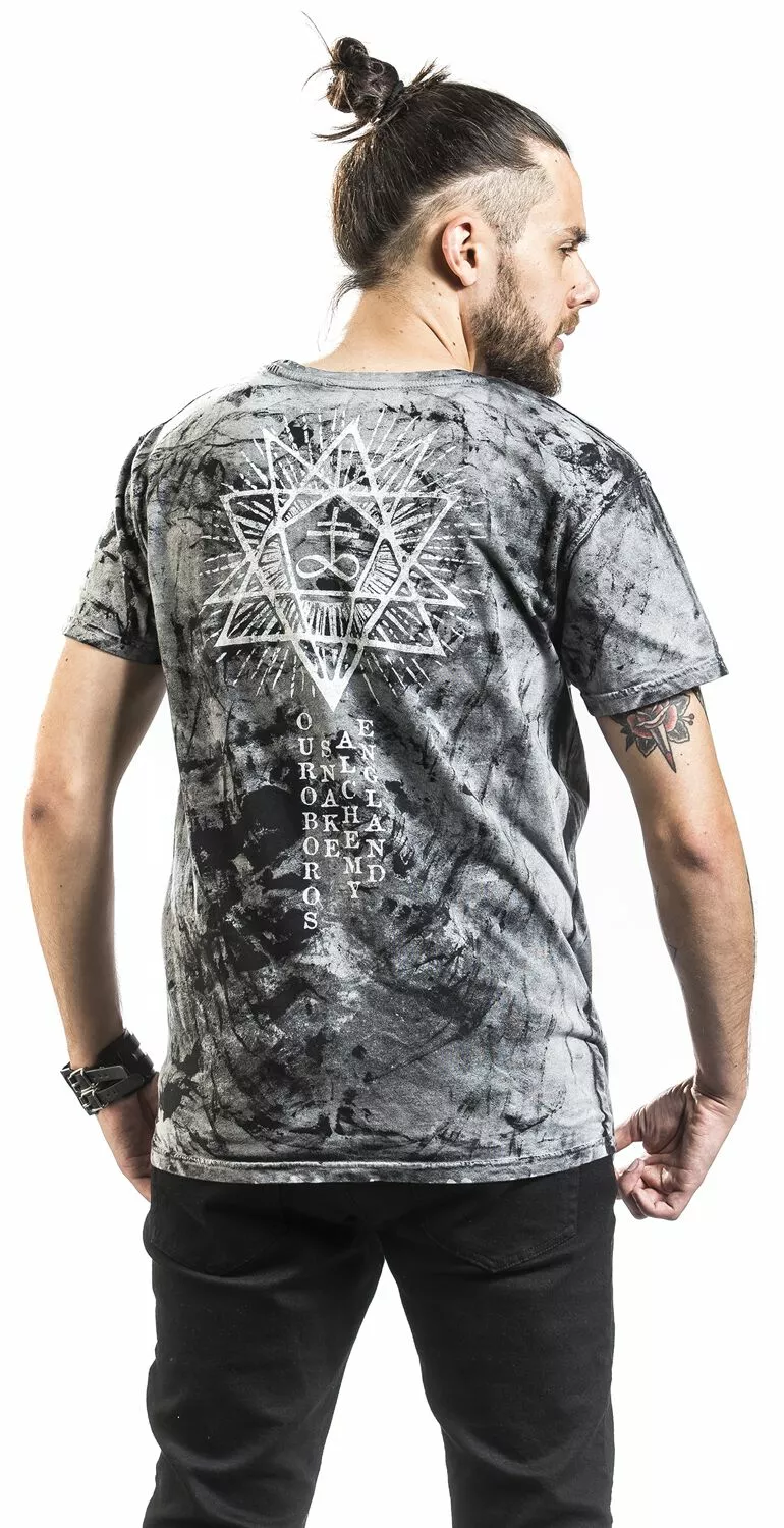 "Ouroboros Snake" T-shirt Zwart Van Alchemy England - Afbeelding 6