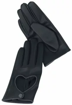 "Black Premium Gloves With Heart Cut-Outs" Handschoenen Zwart Van Black Premium By EMP