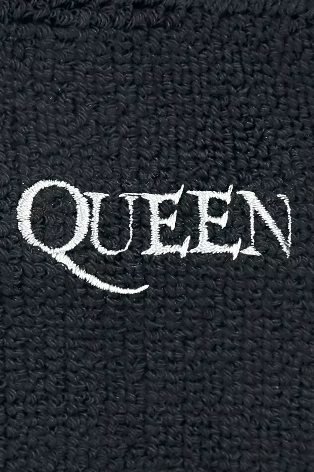 "Logo - Wristband" Zweetbandje Zwart Van Queen - Afbeelding 2