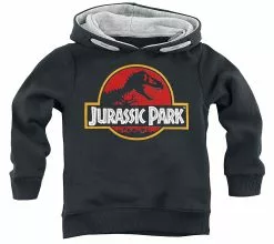 "Kids - Classic Logo" Trui Met Capuchon Zwart Van Jurassic Park