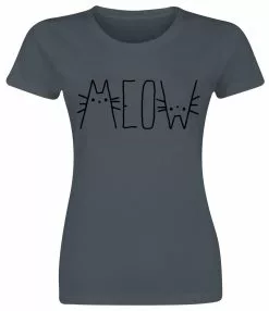 Brandfun Tierisch "MEOW" T-shirt Donkergrijs Van Tierisch