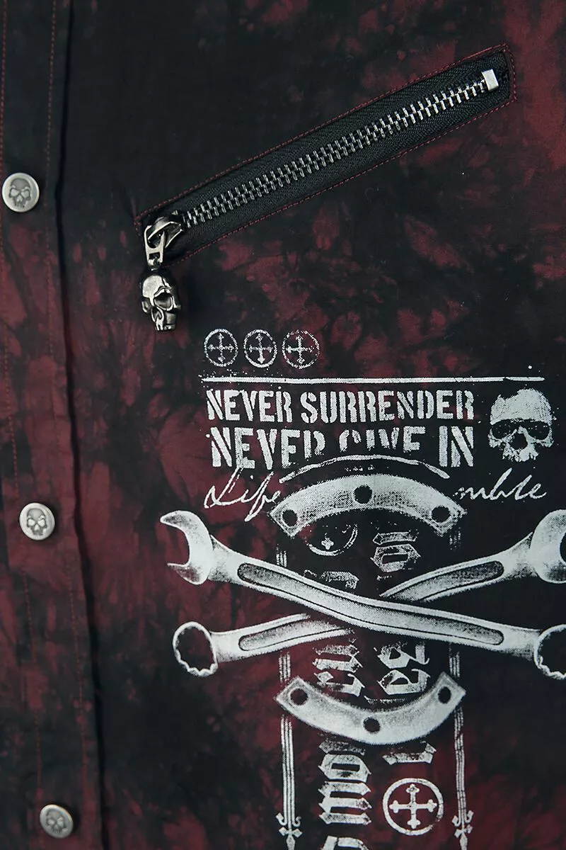 "There Is No Business Like Rock Business" Longsleeve Bordeaux Van Rock Rebel By EMP - Afbeelding 3