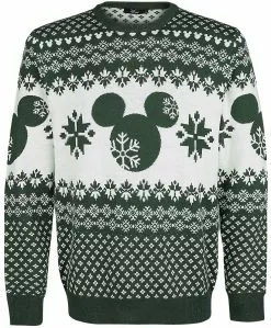 "Mickey" Christmas Jumper Groen-wit Van Mickey & Minnie Mouse