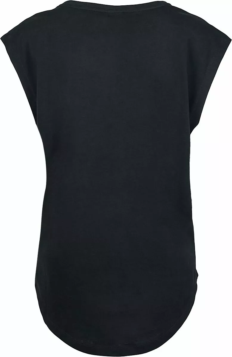"Ladies Basic Shaped Tee" T-shirt Zwart Van Urban Classics - Afbeelding 2