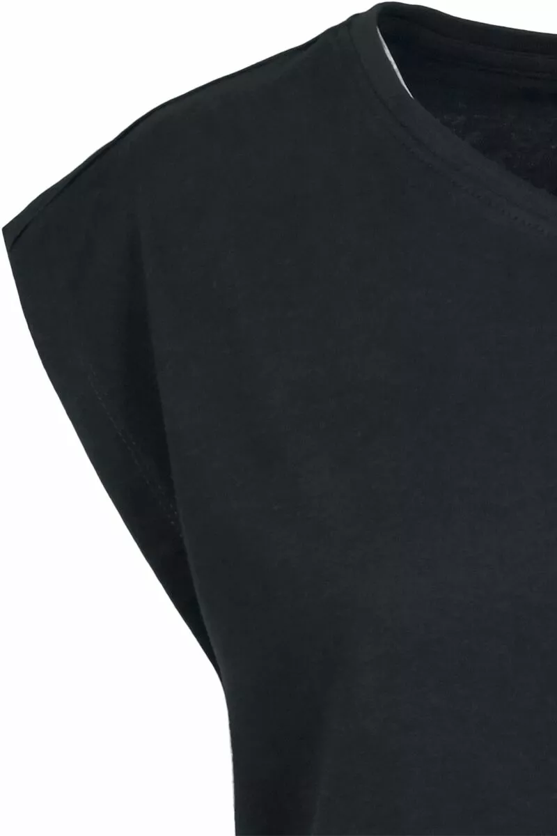 "Ladies Basic Shaped Tee" T-shirt Zwart Van Urban Classics - Afbeelding 3