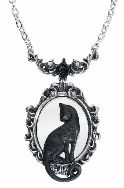 "Feline Felicity" Halsketting Zilverkleurig Van Alchemy Gothic
