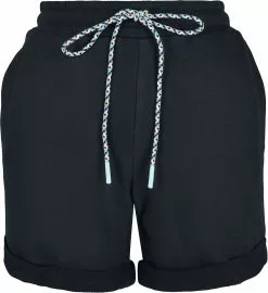 "Ladies Beach Terry Shorts" Korte Broek Zwart Van Urban Classics