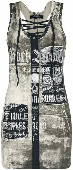 "Stay A Little Longer" Korte Jurk Beige Van Rock Rebel By EMP
