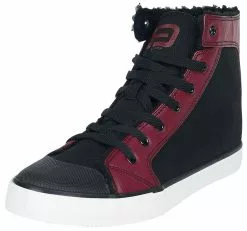 "Lined Sneakers" Sneakers High Zwart-rood Van RED By EMP