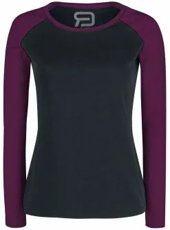 "Long Raglan Road" Shirt Met Lange Mouwen Zwart-paars Van RED By EMP